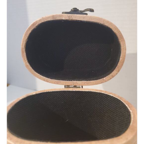 Leather Map Designed Storage Container 6 Inches Tall - Picture 7 of 8